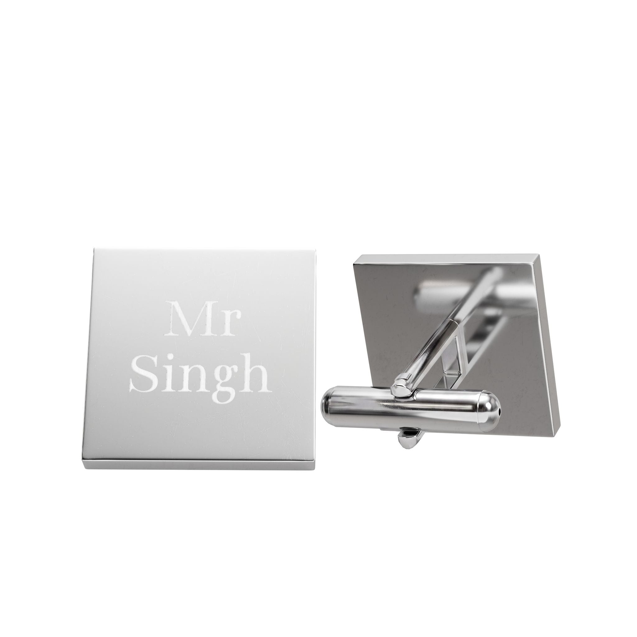 "Mr Singh" Engraved Square Cufflinks