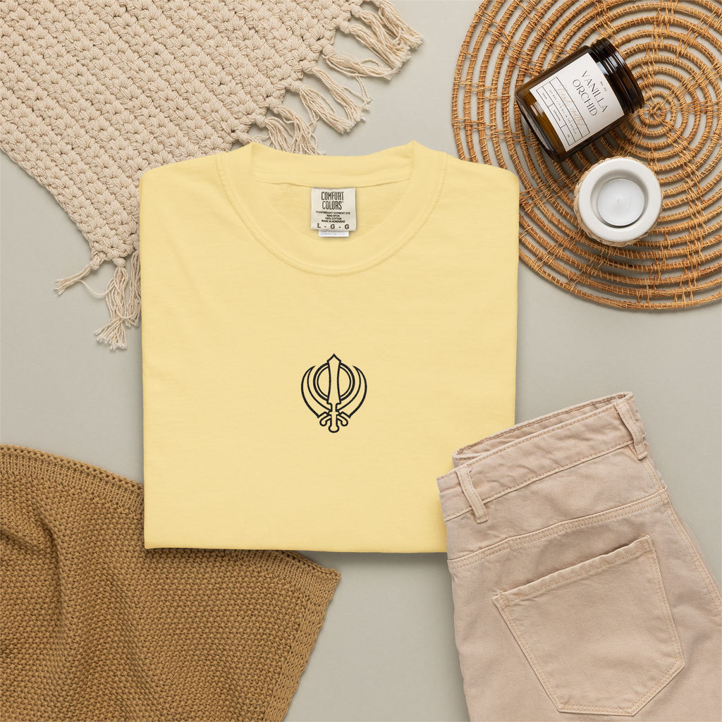 Embroidered Khanda unisex T Shirt