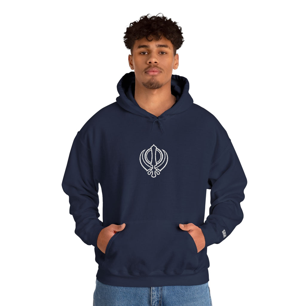 Embroidered Khanda unisex Hoodie