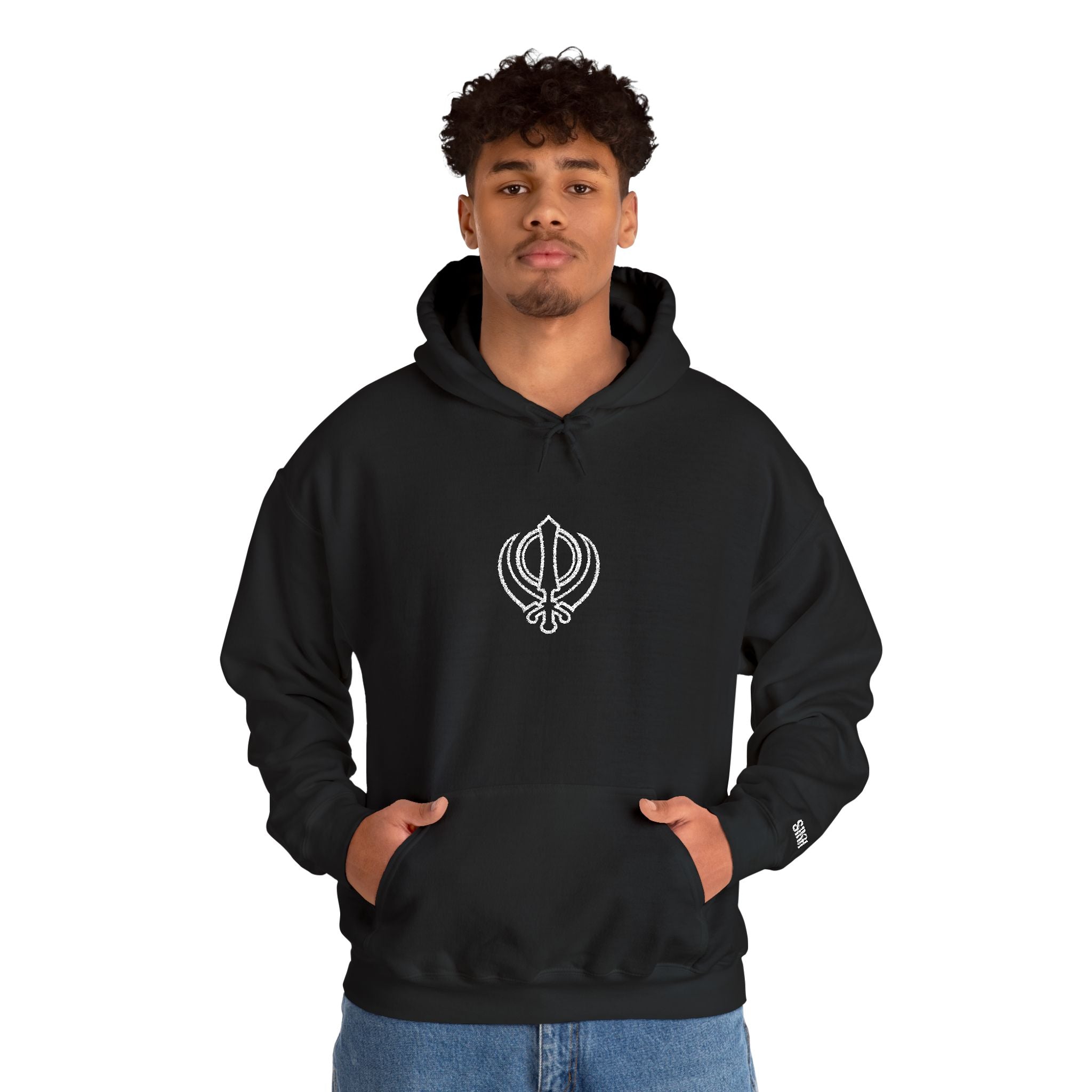 Embroidered Khanda unisex Hoodie