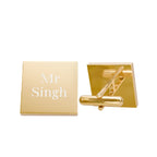 "Mr Singh" Engraved Square Cufflinks