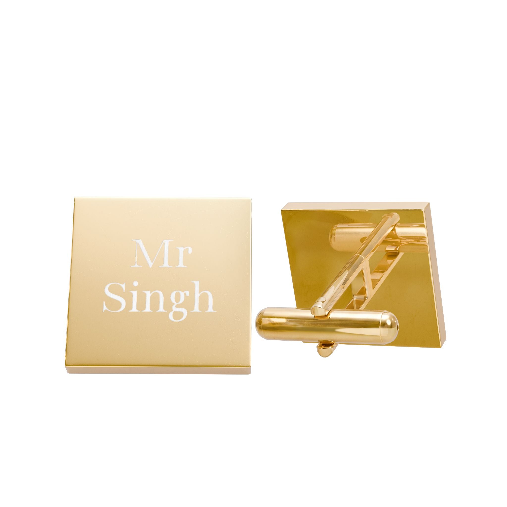 "Mr Singh" Engraved Square Cufflinks