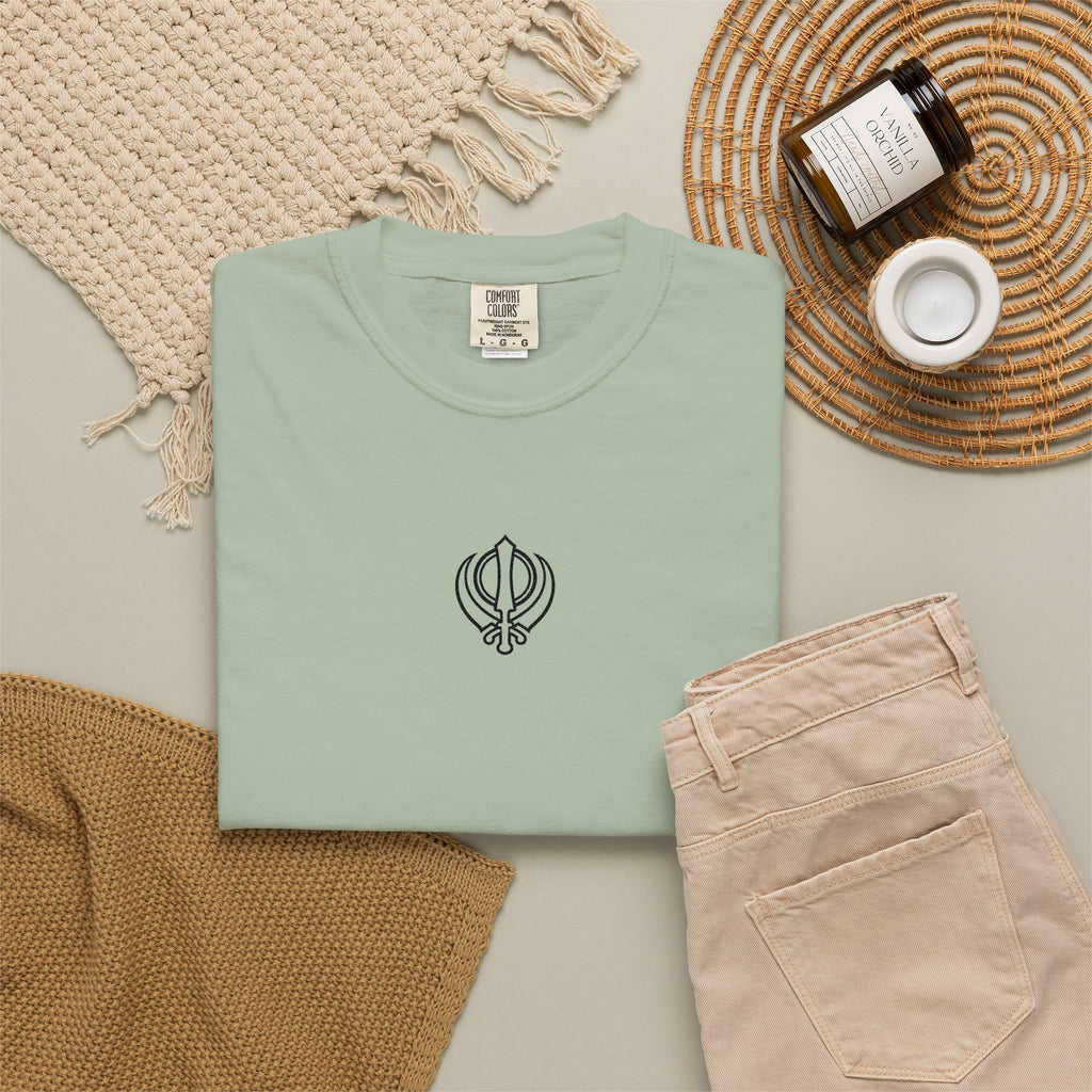 Embroidered Khanda unisex T Shirt